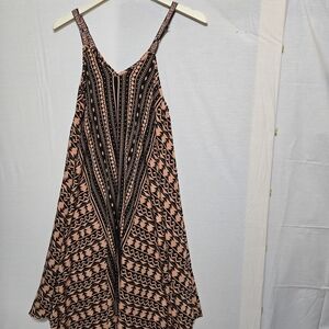 Mlle Gabrielle‎ Brown and White Halter Sundress